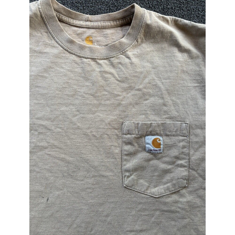 Carhartt Men's K87 large Short Sleeve T-Shirt - Desert - Picture 2 of 7